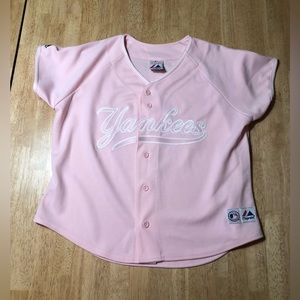 Women’s Pink Yankees Jersey by Majestic - Size XL